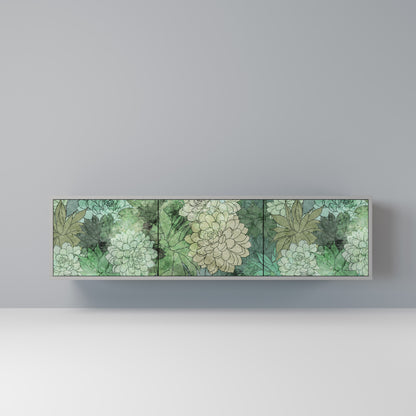 SUCCULENT CLUSTER 3-dörrars TV-bänk i grå finish