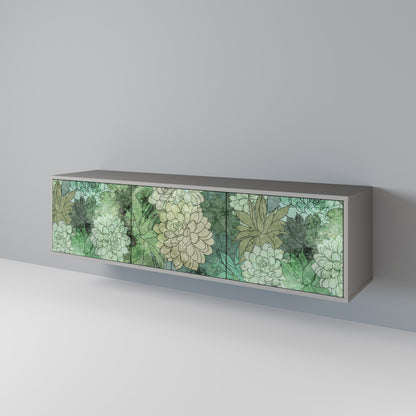 SUCCULENT CLUSTER 3-dörrars TV-bänk i grå finish