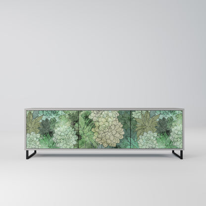 SUCCULENT CLUSTER 3-dörrars TV-bänk i grå finish