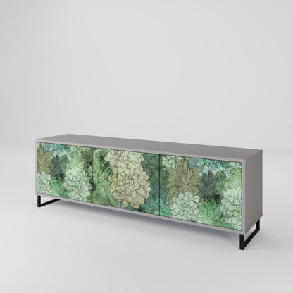 SUCCULENT CLUSTER 3-dörrars TV-bänk i grå finish