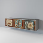 TIDLÖS FLORA 3-dörrars TV-bänk i grå finish