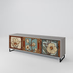 TIDLÖS FLORA 3-dörrars TV-bänk i grå finish