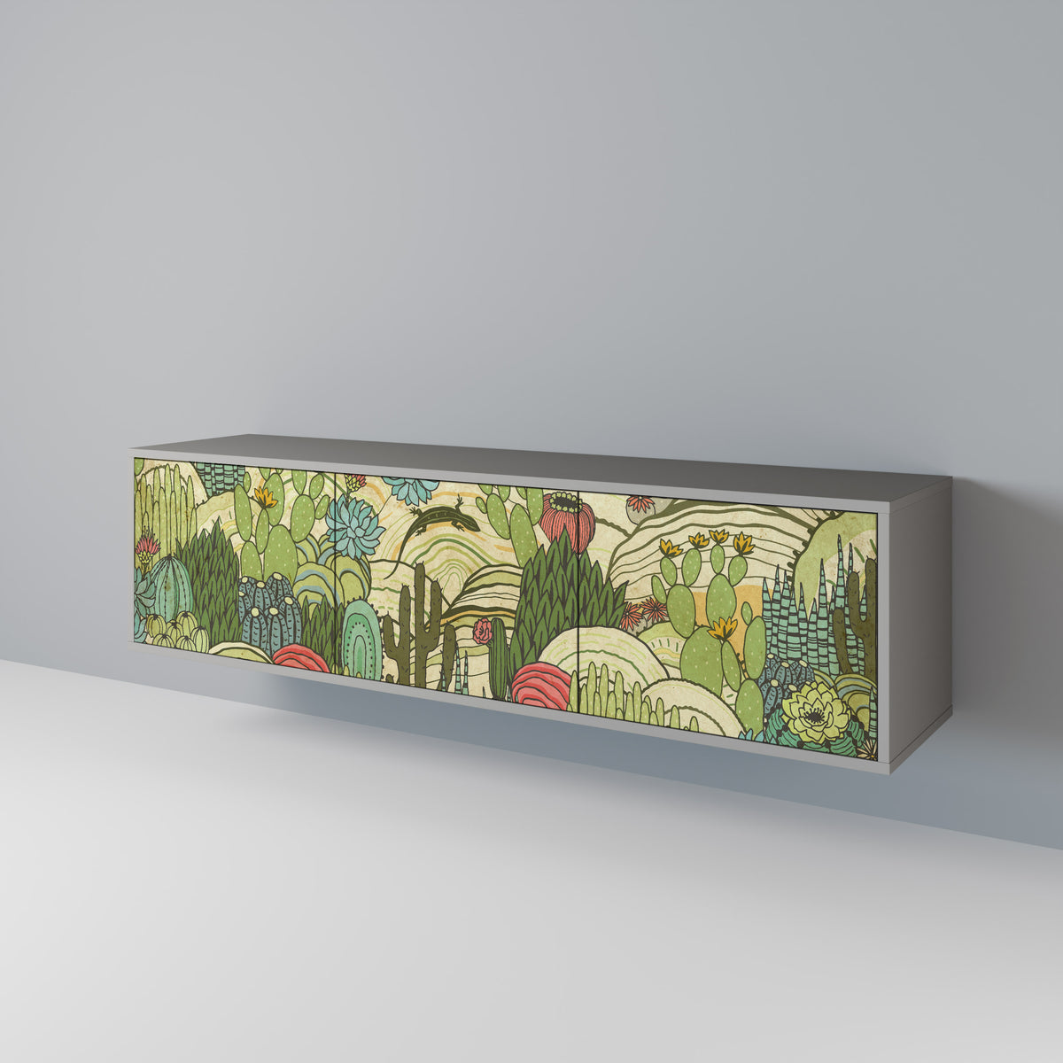 SUCCULENTS KALEIDOSCOPE TV-bänk med 3 dörrar