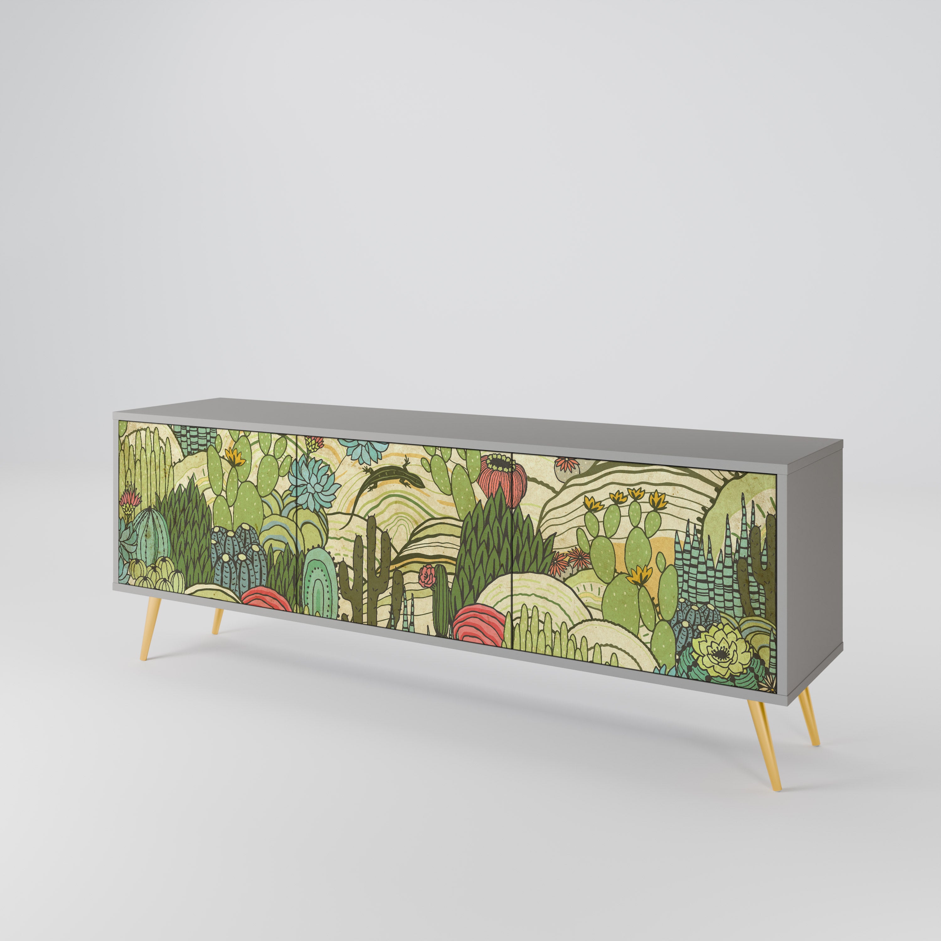 SUCCULENTS KALEIDOSCOPE 3-Door TV Cabinet