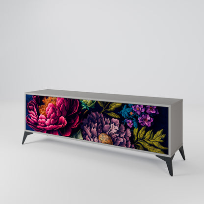 BLOOMING ELEGANCE 3-dörrars TV-bänk i grå finish