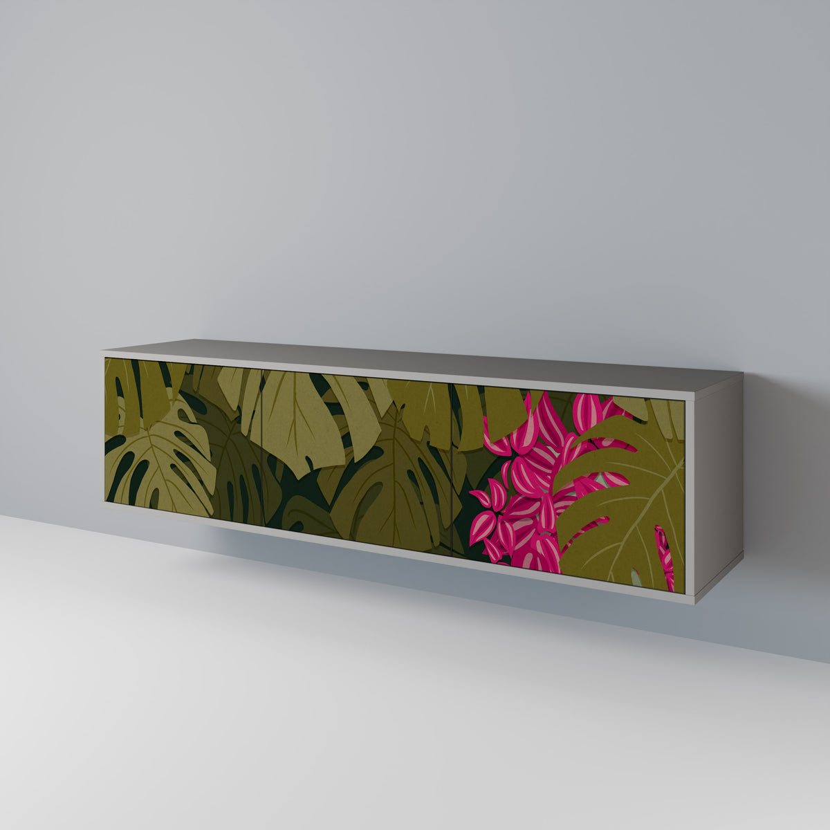 TROPICAL BEAUTY TV-bänk med 3 dörrar
