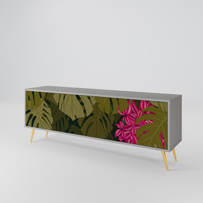 TROPICAL BEAUTY 3-dörrars TV-bänk i grå finish