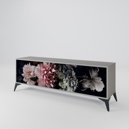 PURE BLOSSOM 3-dörrars TV-bänk i grå finish