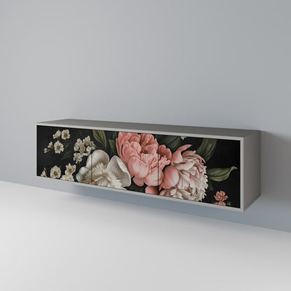 LUSH ELEGANCE 3-dörrars TV-bänk i grå finish