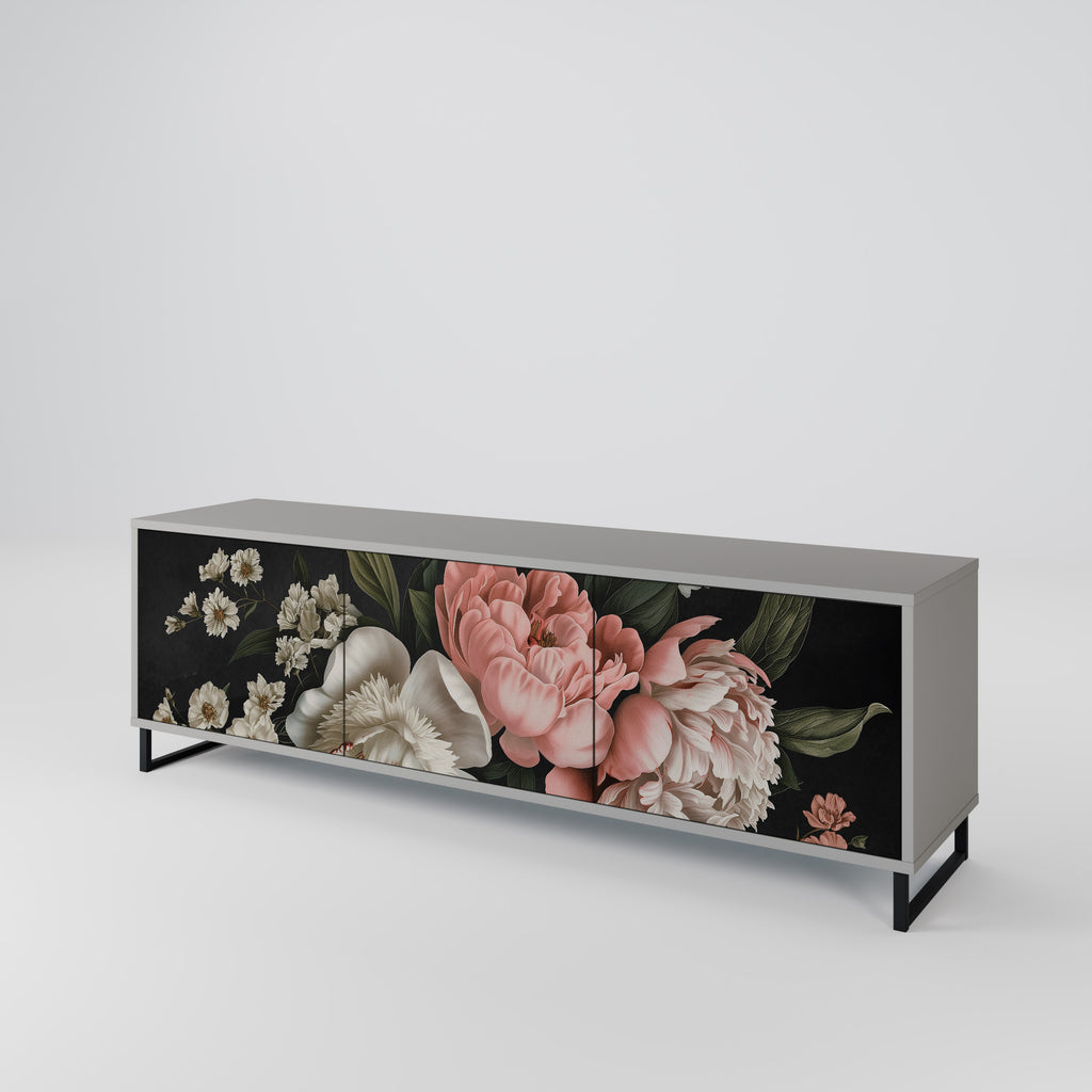 LUSH ELEGANCE 3-dörrars TV-bänk i grå finish