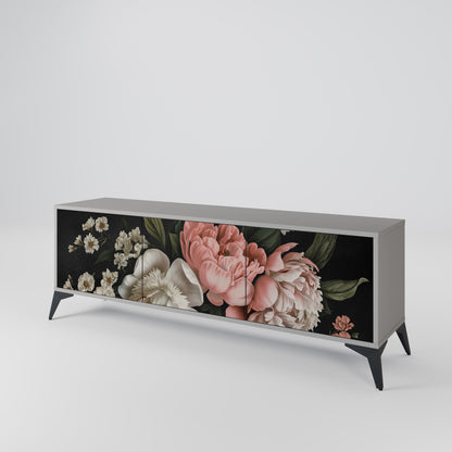 LUSH ELEGANCE 3-dörrars TV-bänk i grå finish