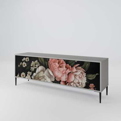 LUSH ELEGANCE 3-dörrars TV-bänk i grå finish