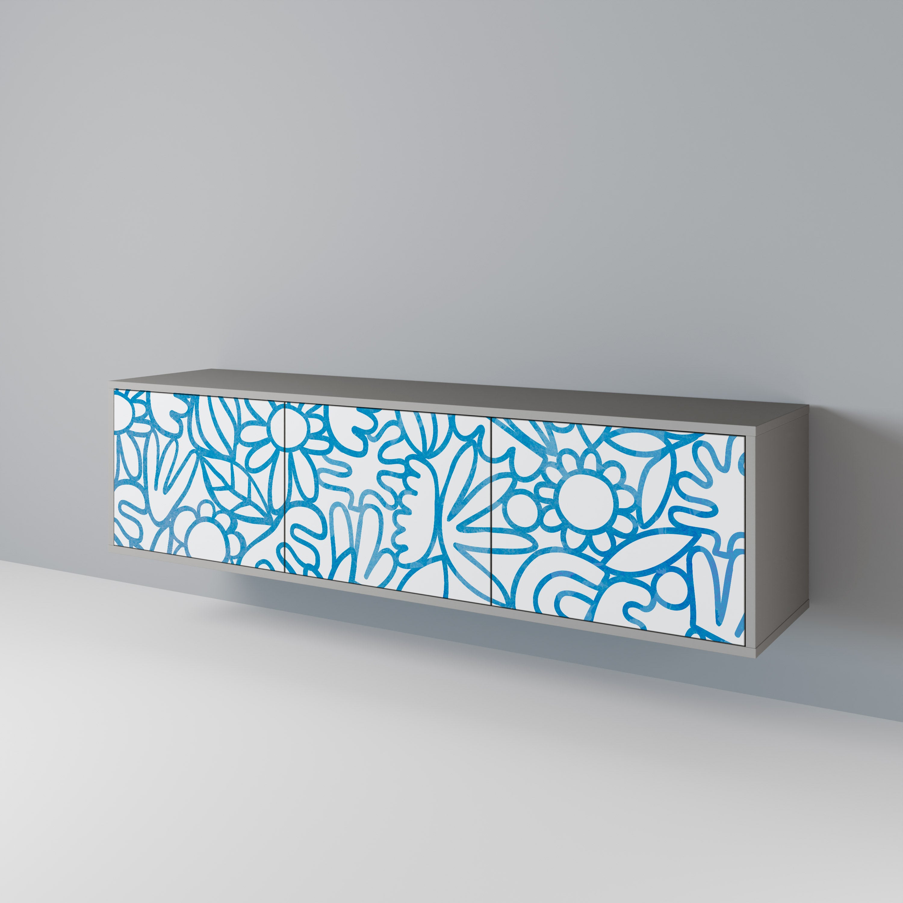 BLOOMY MORNING 3-Door TV Cabinet