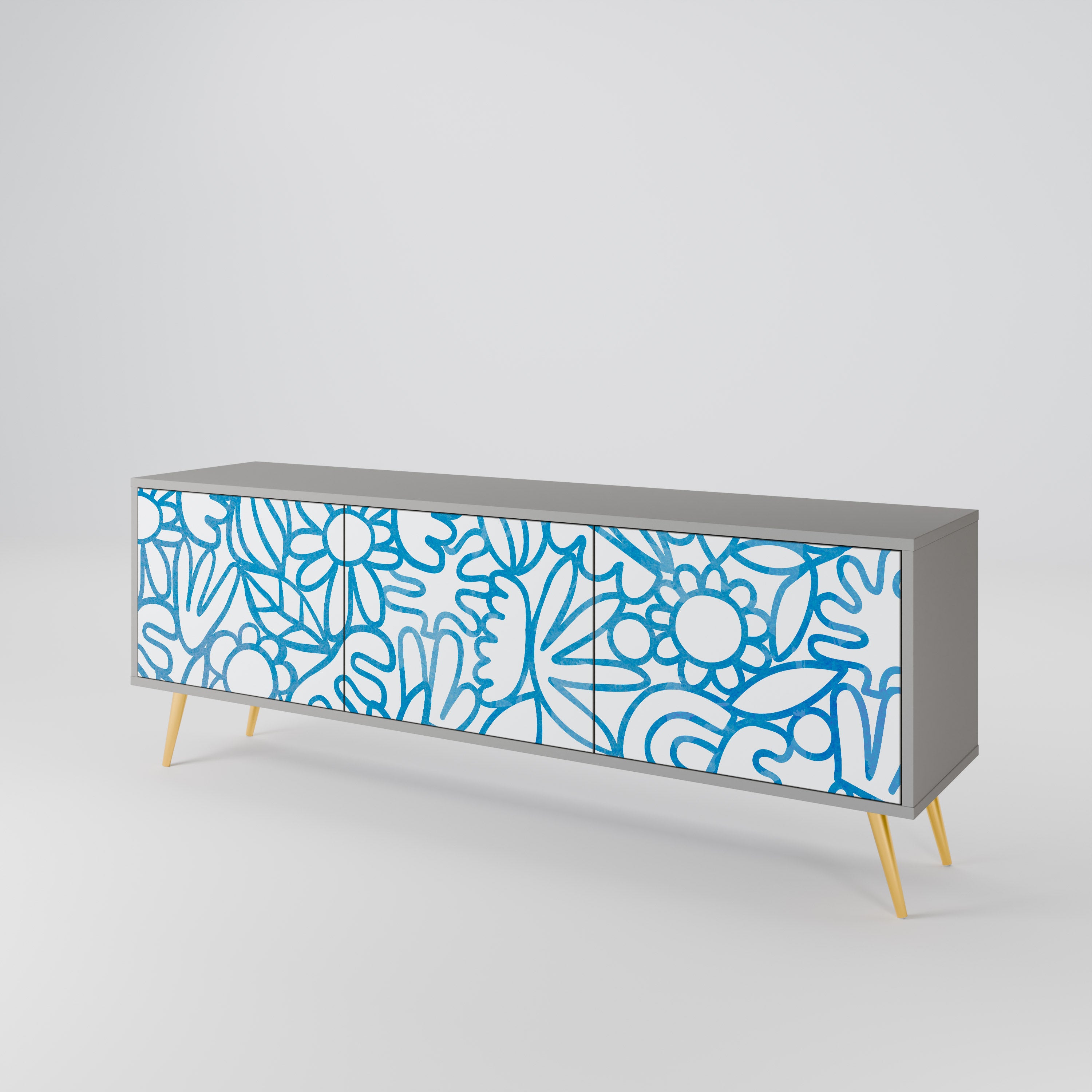 BLOOMY MORNING 3-Door TV Cabinet