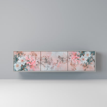 CHERRY BLOSSOM 3-dörrars TV-bänk i grå finish