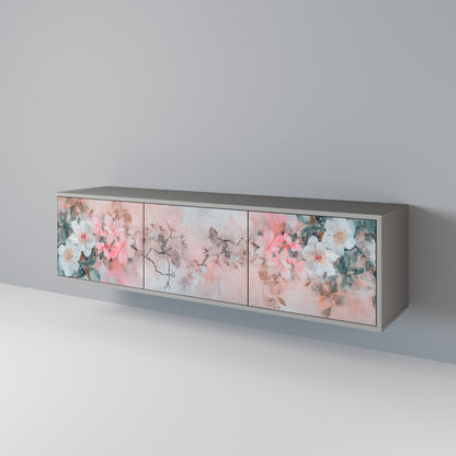 CHERRY BLOSSOM 3-dörrars TV-bänk i grå finish