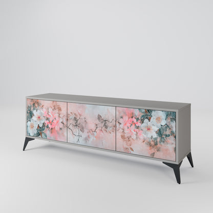 CHERRY BLOSSOM 3-dörrars TV-bänk i grå finish