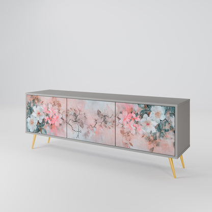 CHERRY BLOSSOM 3-dörrars TV-bänk i grå finish