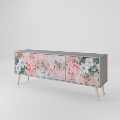 CHERRY BLOSSOM 3-dörrars TV-bänk i grå finish