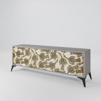 ALMONDINE SONGBIRD 3-Door TV Stand in Grey Finish