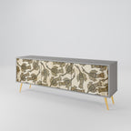 ALMONDINE SONGBIRD 3-Door TV Stand in Grey Finish