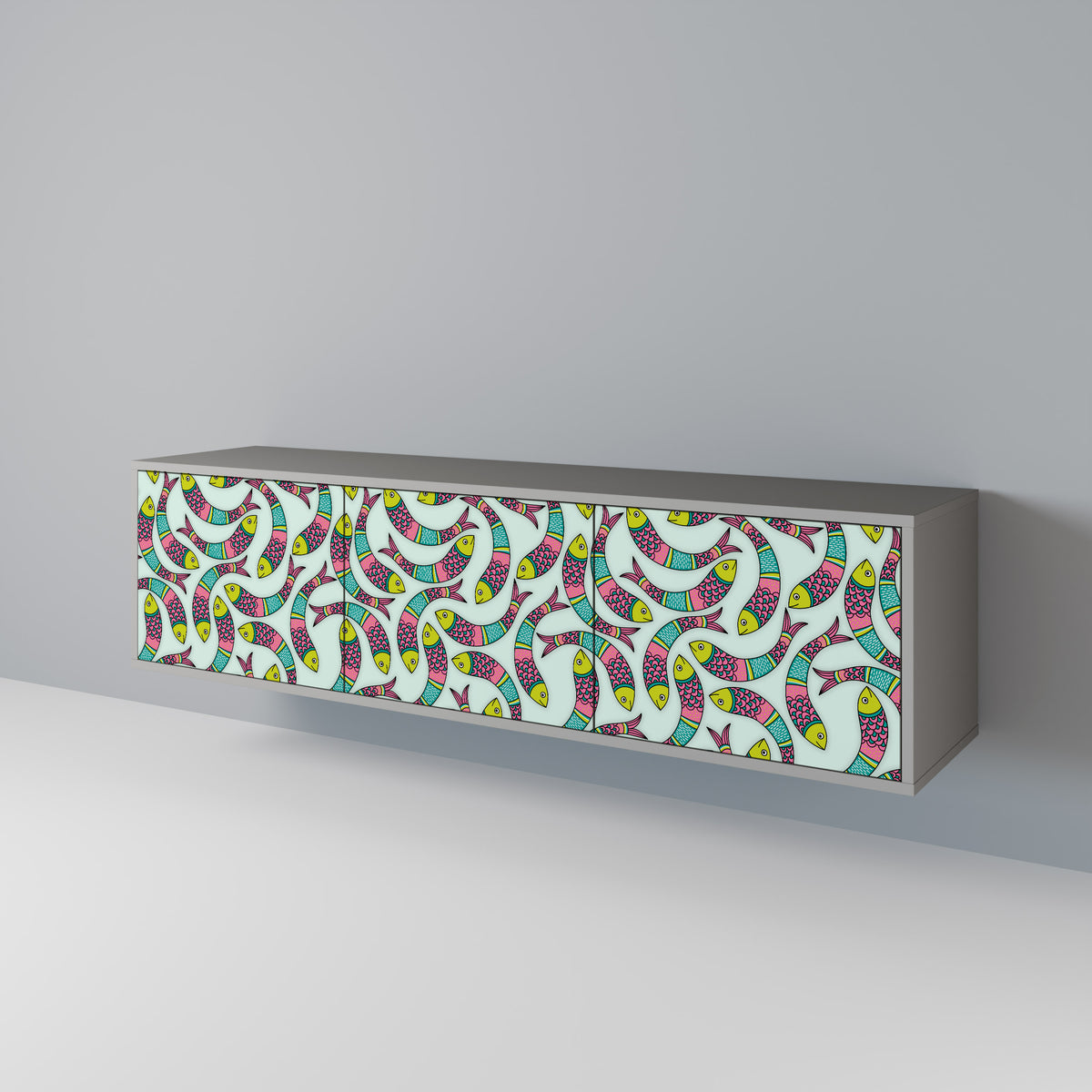 INDIAN FISH TV-bänk med 3 dörrar