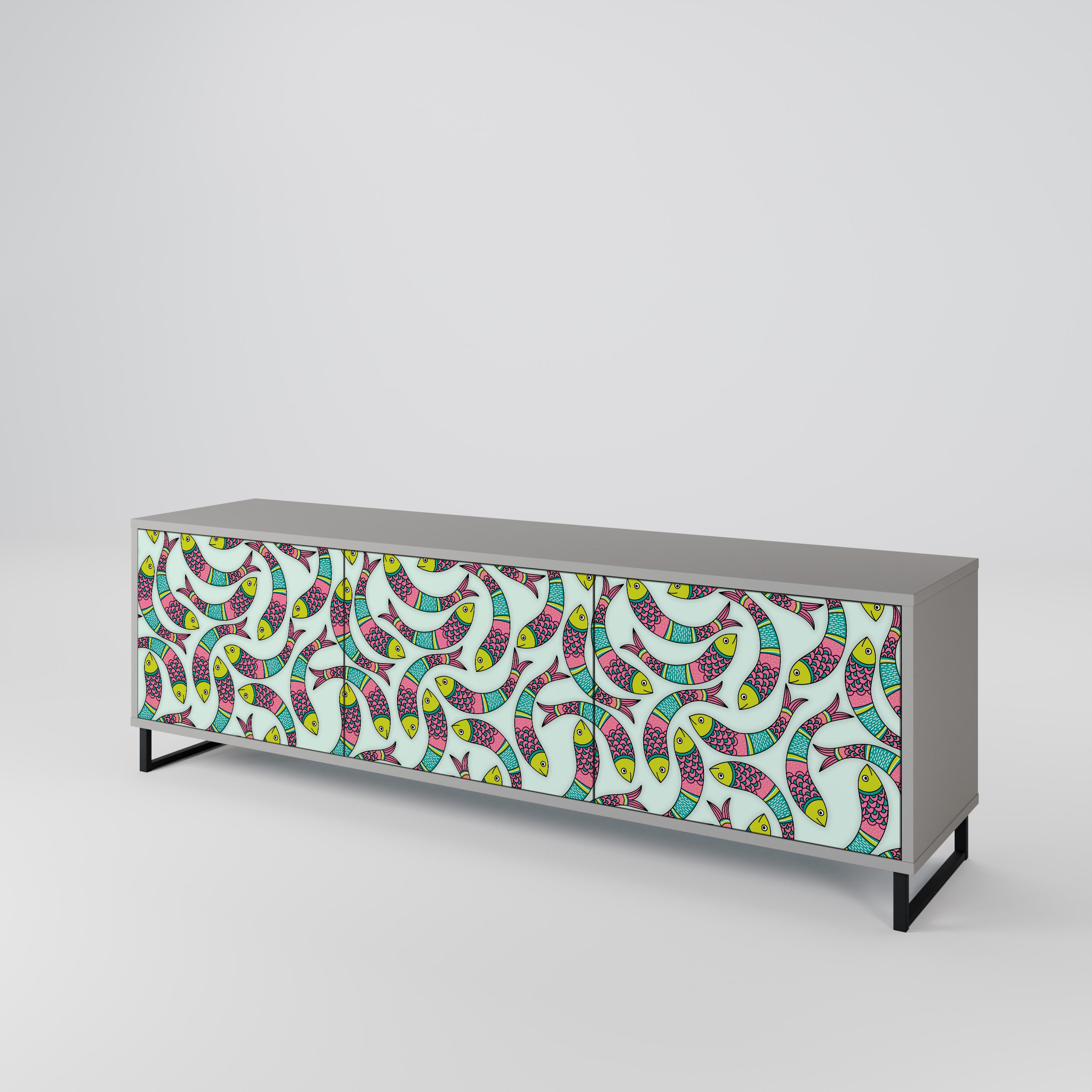 INDIAN FISH 3-Door TV Cabinet