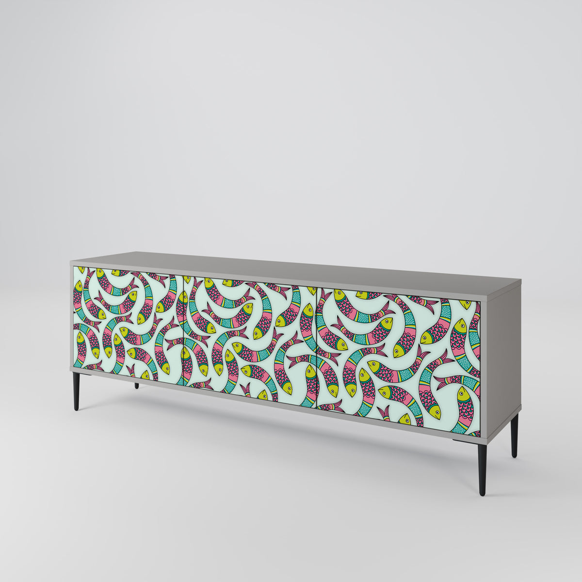 INDIAN FISH TV-bänk med 3 dörrar