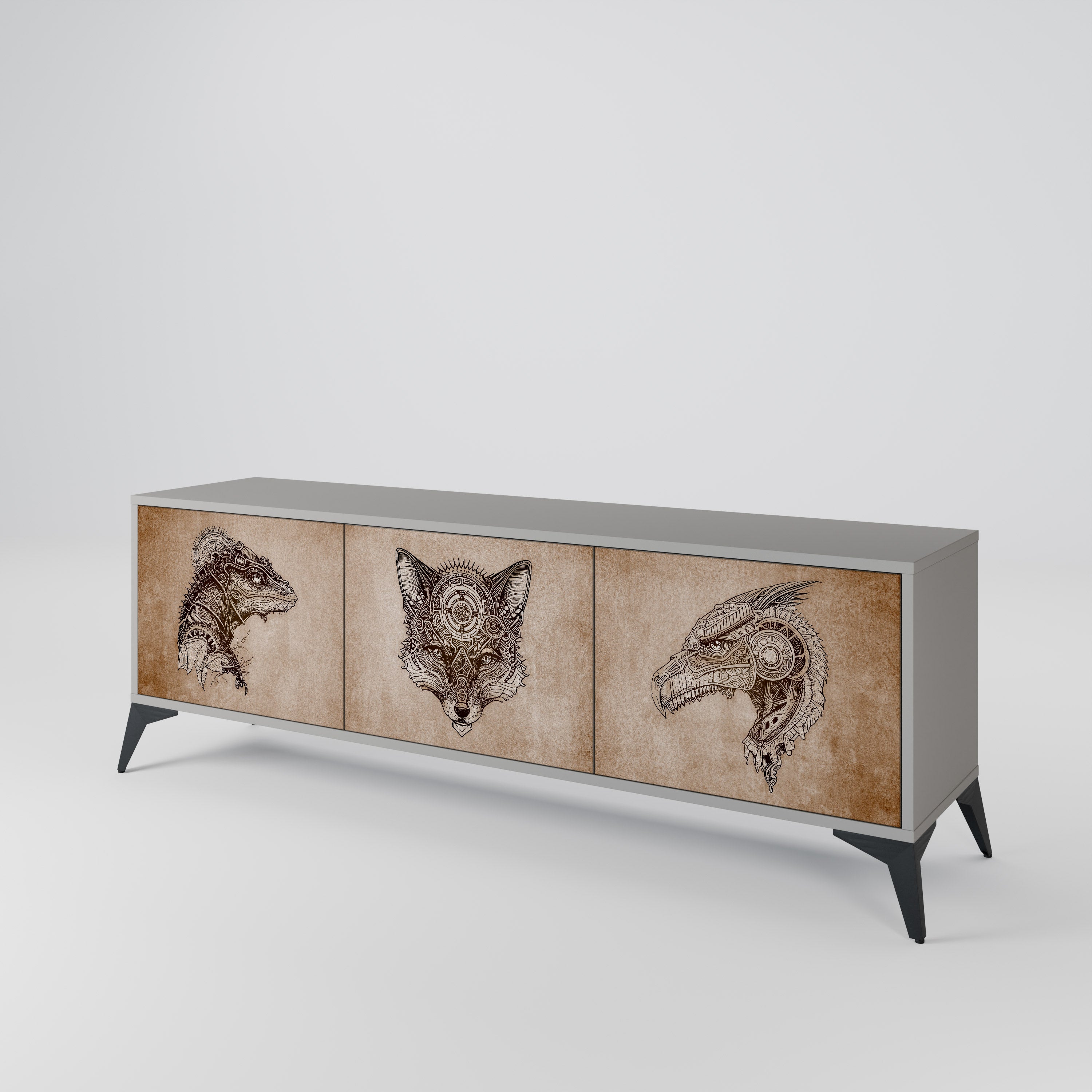 STEAMPUNK CLAN 3-Door TV Cabinet