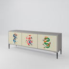 MYTOLOGISKA VARELSER 3-dörrars TV-bänk i grå finish