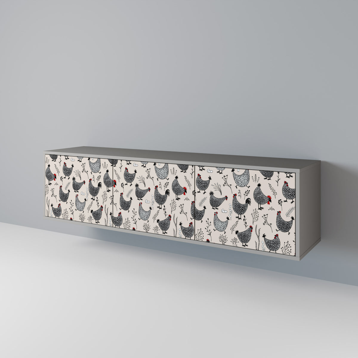 HAPPY HENS TV-bänk med 3 dörrar