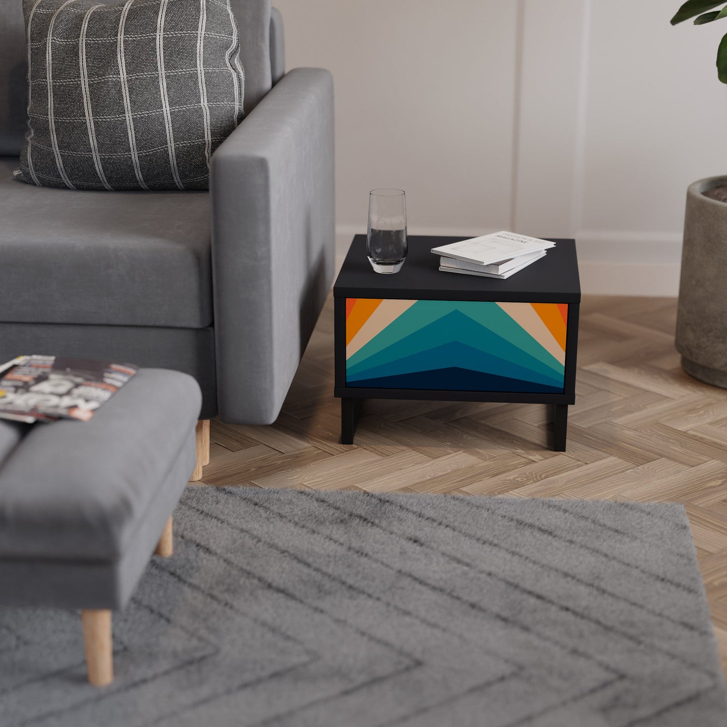 PRISM CONCUSSION Nattduksbord i svart finish