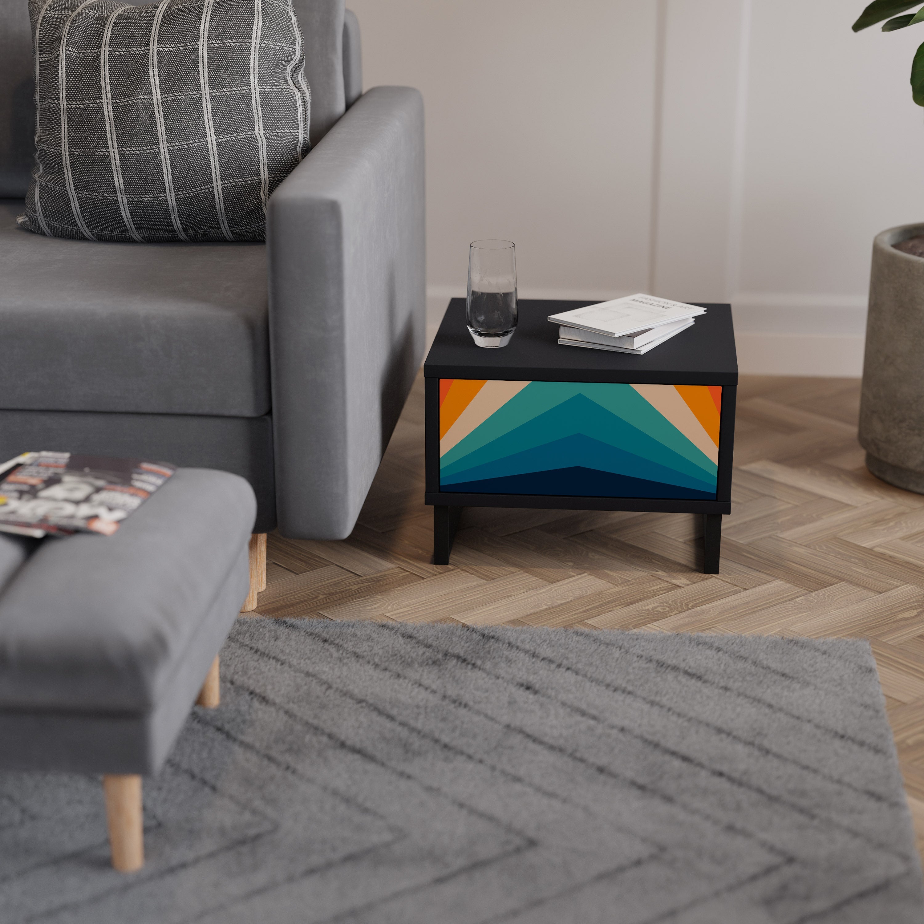 PRISM CONCUSSION Nattduksbord i svart finish