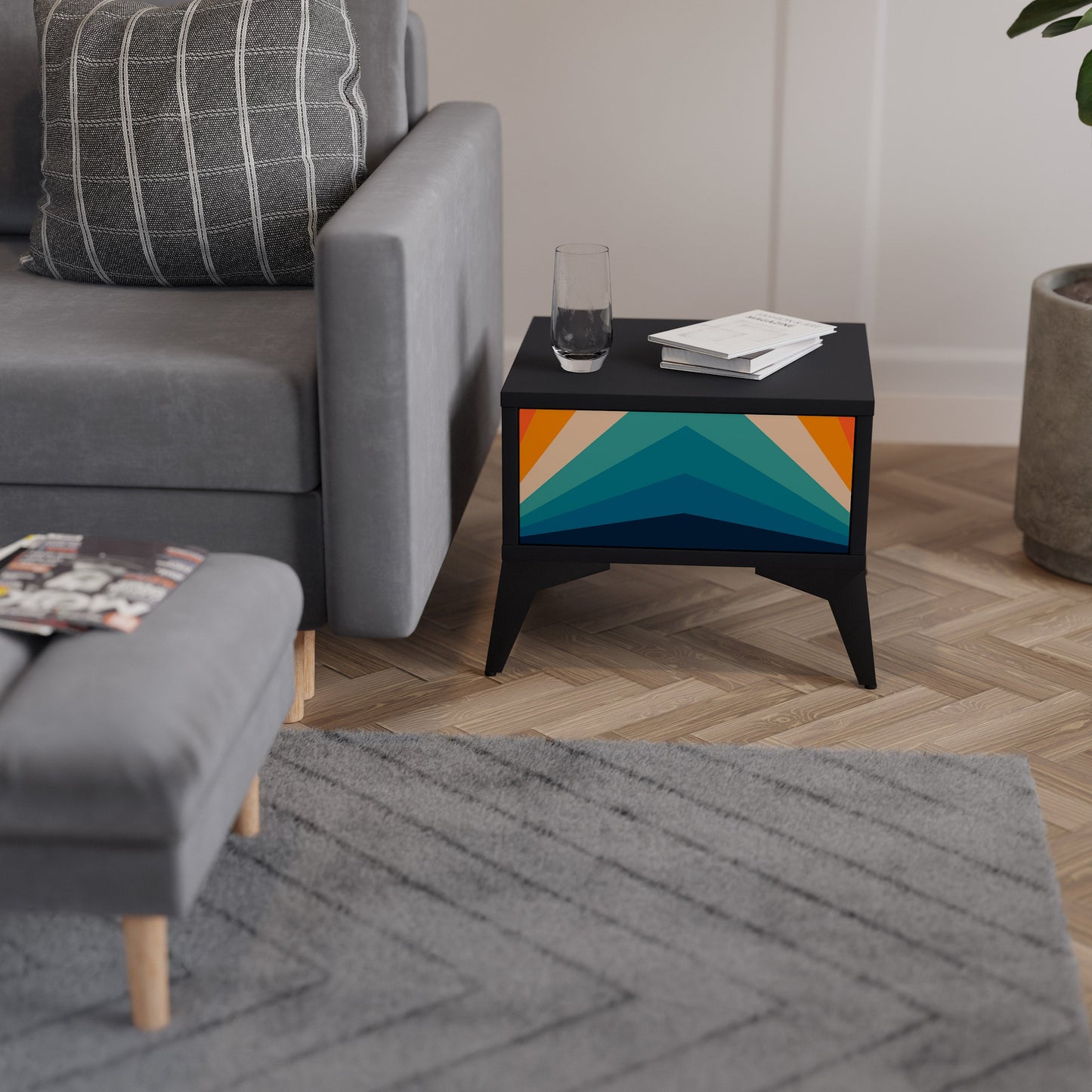 PRISM CONCUSSION Nattduksbord i svart finish
