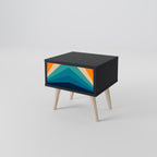 PRISM CONCUSSION Nightstand in Black Finish