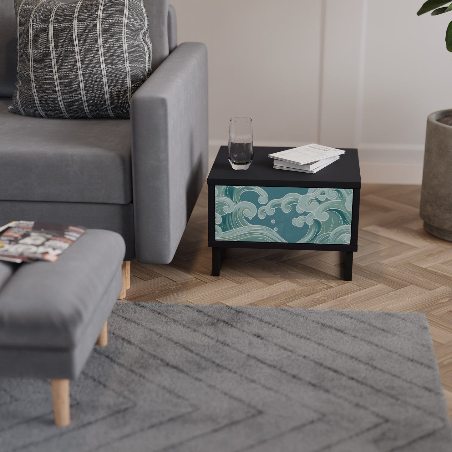 ASIAN SWAY nattduksbord i svart finish