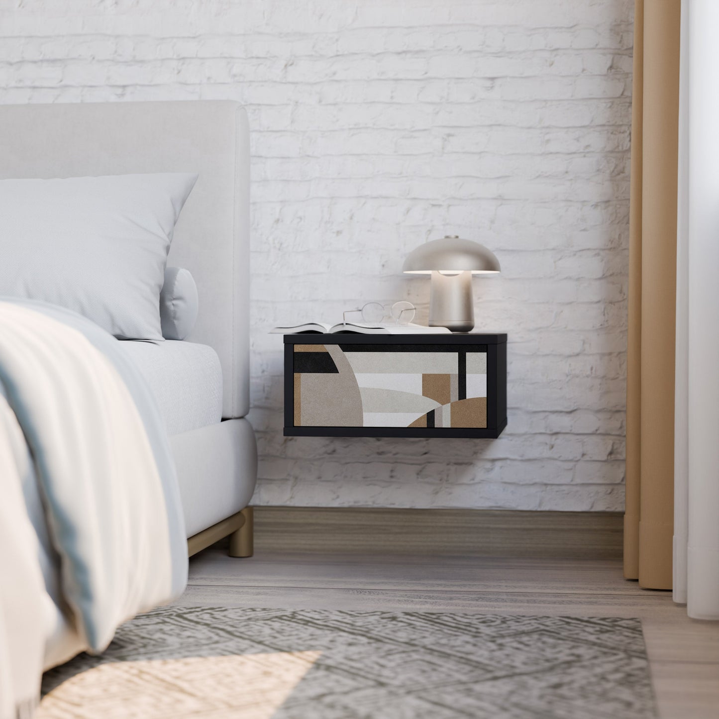 DELICATE MEMMENTO Nattduksbord i svart finish