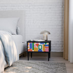 GEOMETRIC GLIMMER Nightstand in Black Finish