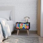 GEOMETRIC GLIMMER Nightstand in Black Finish