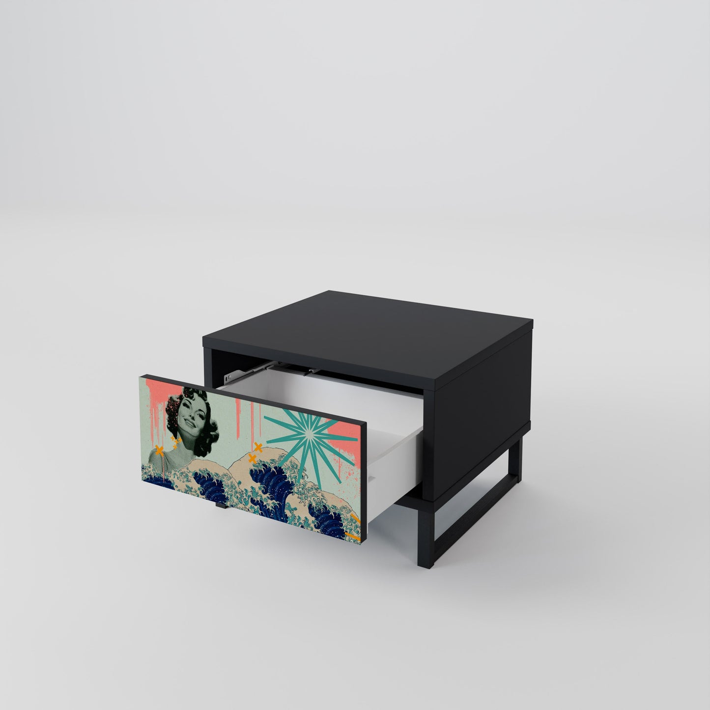 KANAGAWA BEAUTY Nattduksbord i svart finish