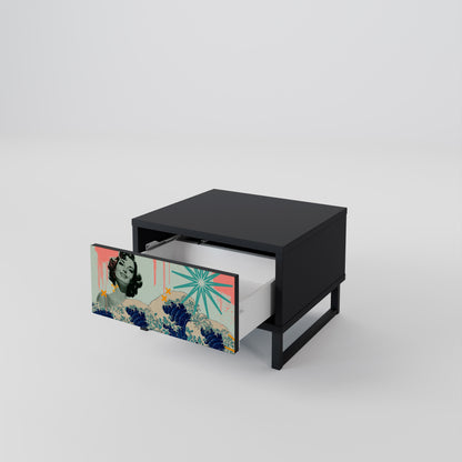 KANAGAWA BEAUTY Nattduksbord i svart finish