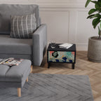 KANAGAWA BEAUTY Nightstand in Black Finish