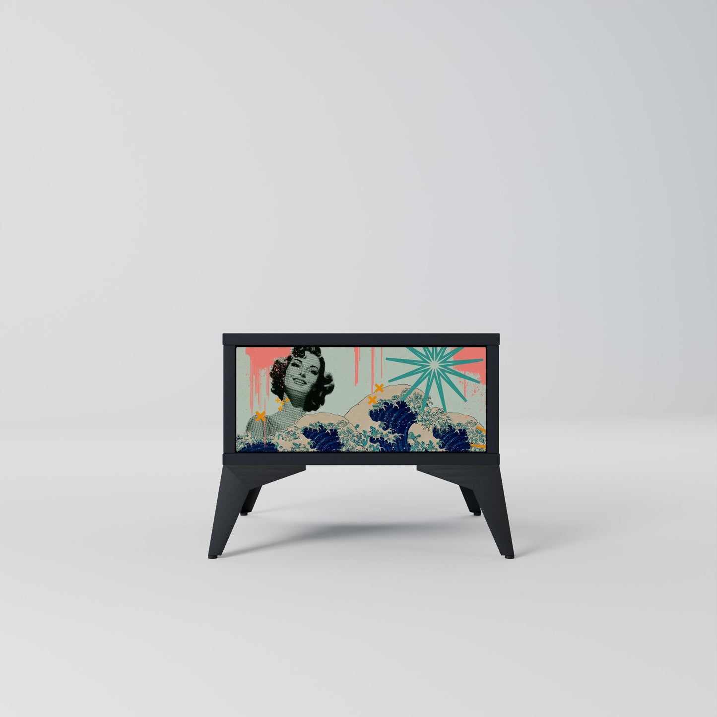 KANAGAWA BEAUTY Nattduksbord i svart finish