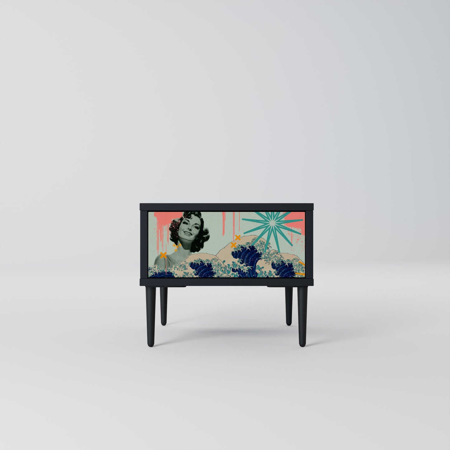 KANAGAWA BEAUTY Nattduksbord i svart finish