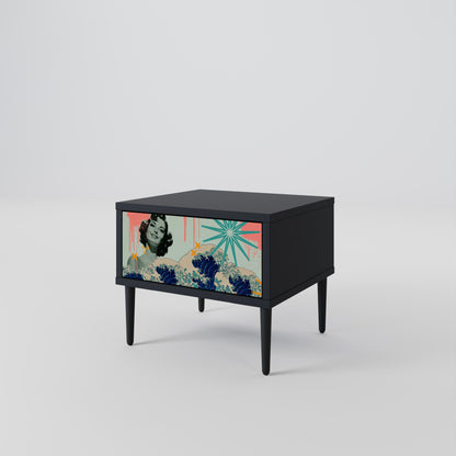 KANAGAWA BEAUTY Nattduksbord i svart finish