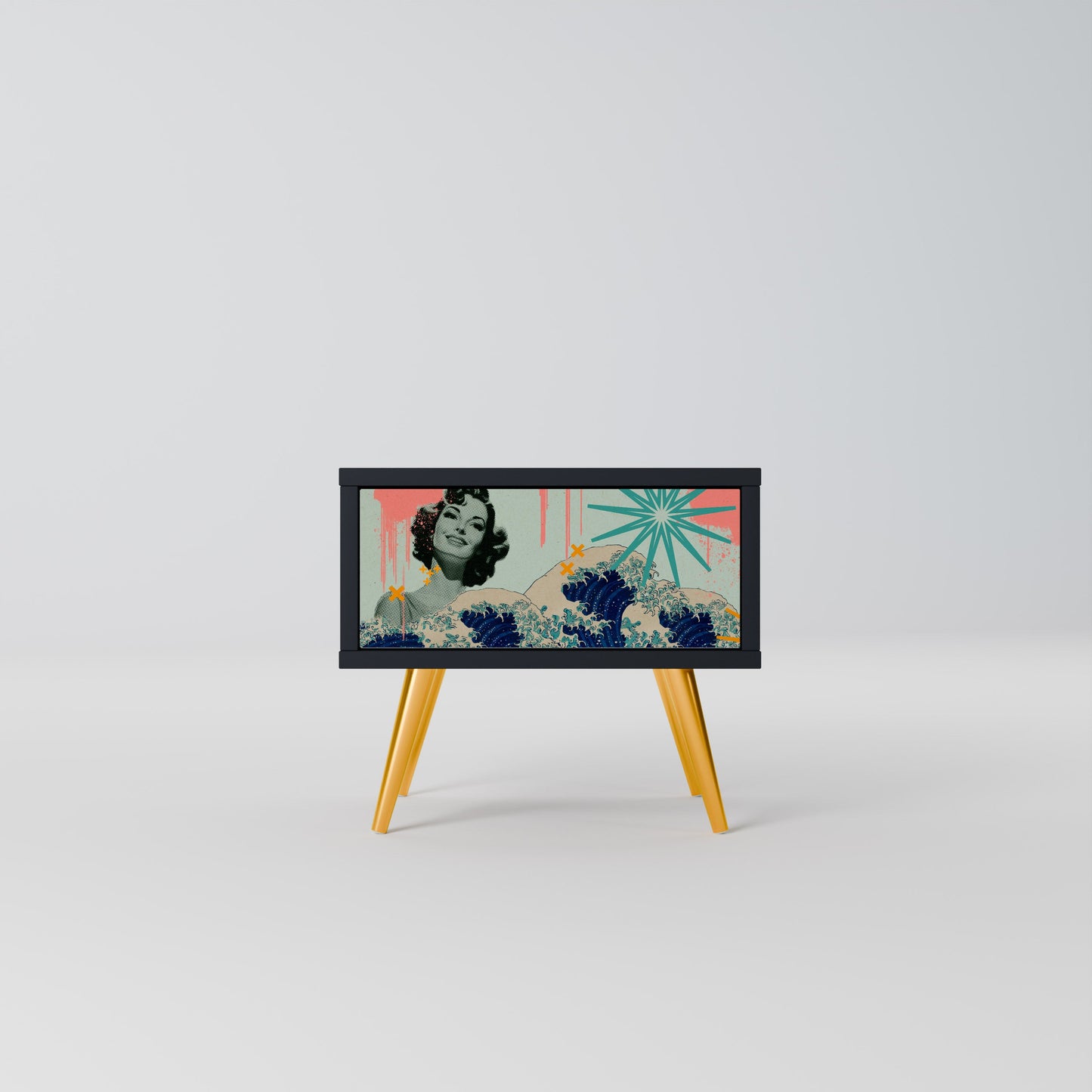 KANAGAWA BEAUTY Nattduksbord i svart finish