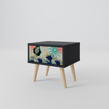 KANAGAWA BEAUTY Nattduksbord i svart finish