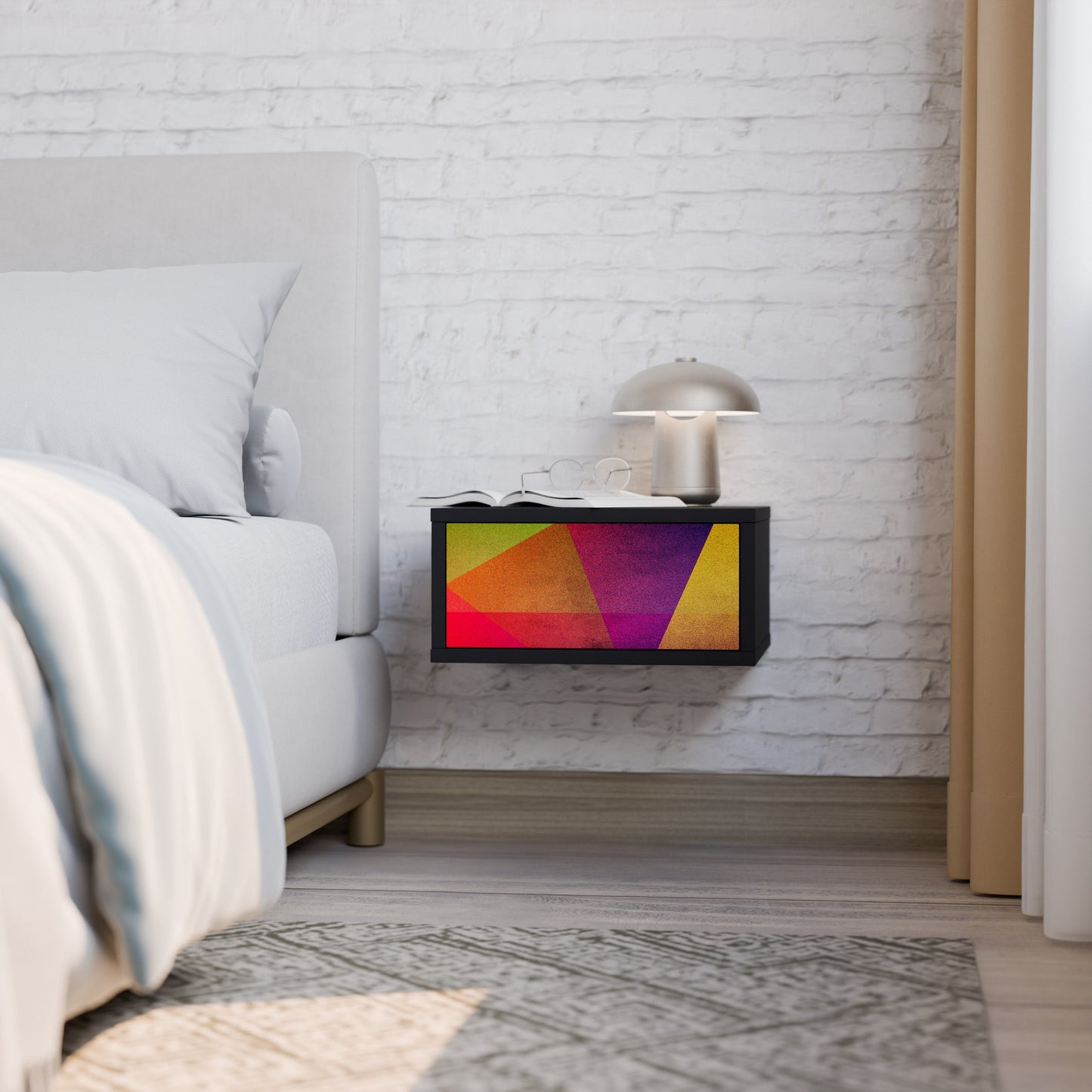 VIVID GEOMETRIE Nattduksbord i svart finish