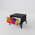 VIVID GEOMETRY Nightstand in Black Finish