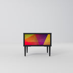 VIVID GEOMETRY Nightstand in Black Finish
